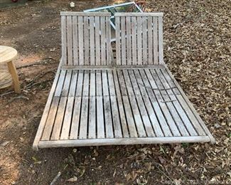 Wooden Double Chaise Lounger