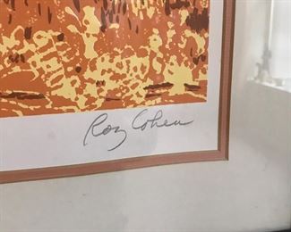 Landscape in Red's and Orange by Ray Cohen with coa!