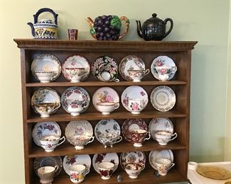 Tea cup sets and rack for sale also!