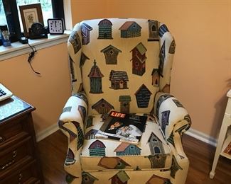 A nice chair to perch on and watch the birds outside!