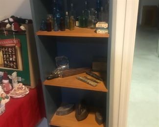 Shaving collectibles on cute rack!