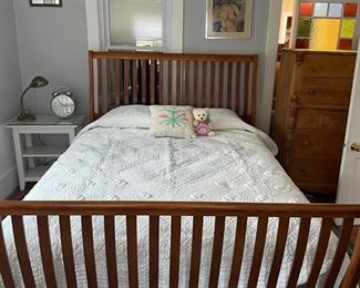 Cherry Wood Sleigh Bed Frame