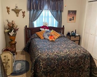 Full size bed with Queen wooden headboard clean mattress.  $185.00