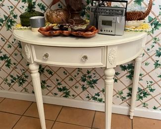 White console table with drawer                                                                $65.00