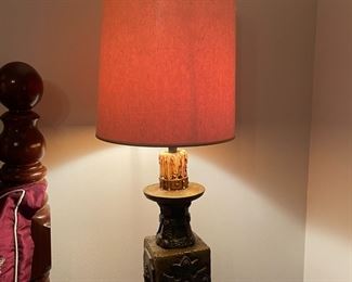 MCM Gothic pair of lamps: 42"T 14.75" W shade 7.25" W Base.  $150.00 pair