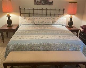 King Bed with Metal Headboard and Beautyrest Mattress and Box spring.  $300.00