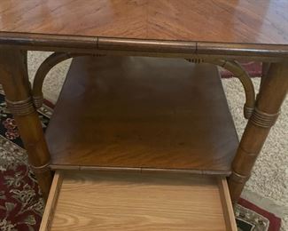 Thomasville End Table with Drawer.  $65.00                                    20"W 26"D 21"T