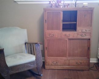 JAPANESE TONSU AND ANTIQUE ROCKER