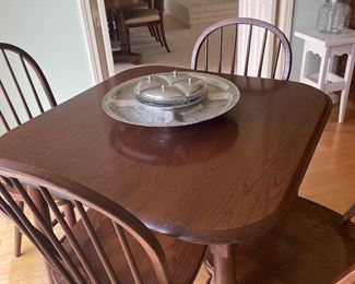 Table with four chairs, made in Athol, Massachusetts.