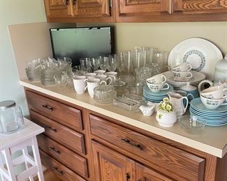Large selection of quality glassware and dinnerware.