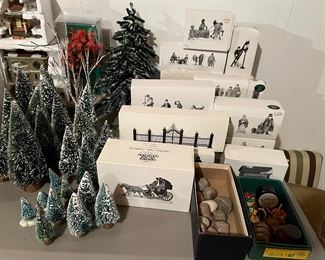 Department 56 Heritage Village Collection buildings and accessories.