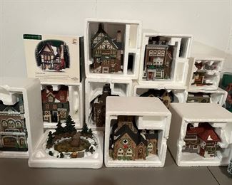 Department 56 Heritage Village Collection buildings and accessories.
