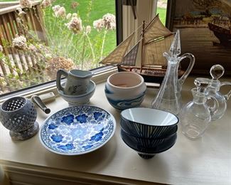 Nemadji pottery, Quimper pottery, vintage glassware and more.