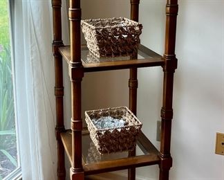 4 tier wood and glass shelves (1 of 2)