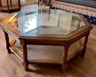 Glass top coffee table
