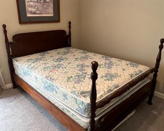 Antique full size bed and mattress set