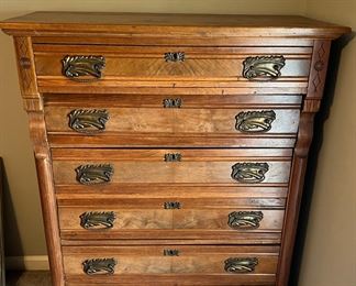 Vintage tallboy dresser