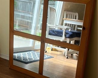 Large window frame mirror