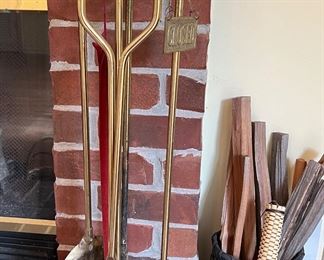 Brass fireplace tool