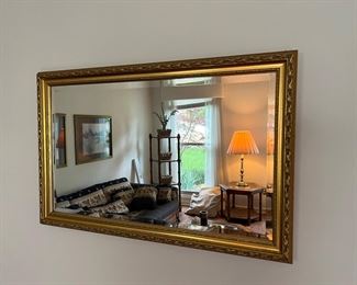 Large gold framed mirror
