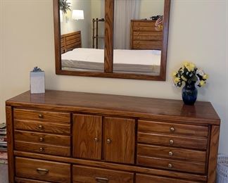 Dresser with wall mirror