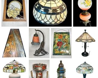 Art Deco & Mid-Century Furniture, Moroccan Decor, Apple iMac Retina 5K, Unique Custom Metal Inlay Door, Quilt, Stained Glass Table Lamp, Vintage Venetian Style Wall Mirror, Hall Tree with Storage Bench, Potted Plants, Etc. 