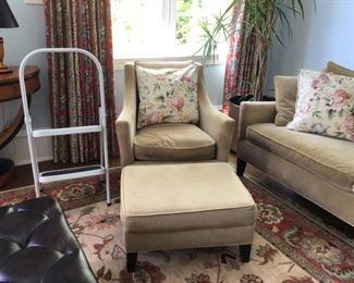 Crate and Barrel Club Chair with ottoman