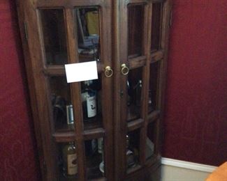 Perfect small size cabinet for kitchen or dining room. Currently used as a bar,