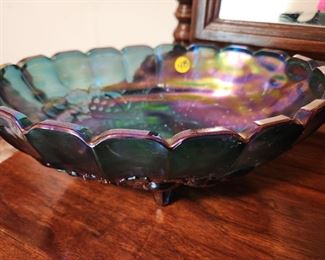 Carnival Glass Console Bowl