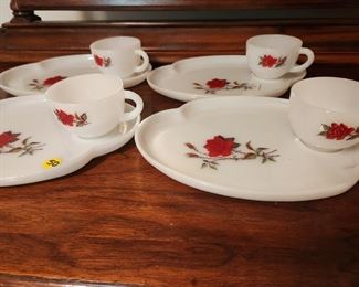 Vintage Milk Glass Snack Plates