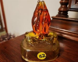Amberina Glass Praying Hands