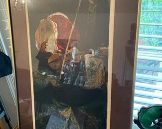 SUNOL ALVAR WOMAN W/DOVE S/N COLOR LITHOGRAPH WITH INSCRIPTION & PENCIL DRAWING.