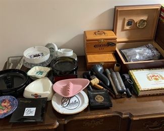 Ashtrays and cigar paraphernalia 