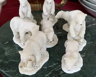 Mini polar bear figurines