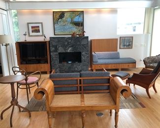 Furniture pieces on either side of fireplace are not for sale