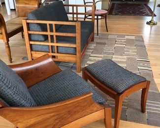 Thomas Moser chair with ottoman 