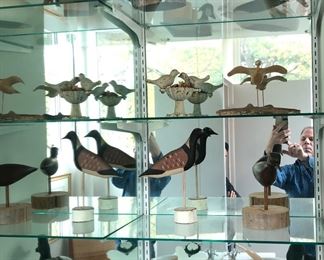 Collection of wood Folk Art carved shorebirds