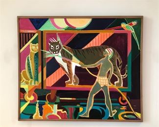 Joseph O’Sickey Cleveland, “Watering The Tiger”  43” x 50”, 1998 oil on canvas