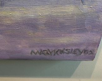 Mary Kinsley oil on canvas "Yellow Sky at Chapin Park"