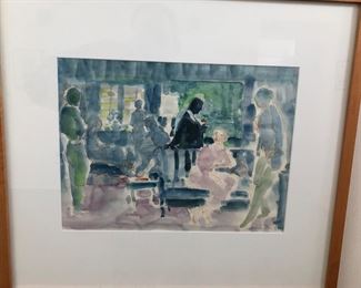 Algesa O'Sickey watercolor "Bloomsbury Memories" 1991
