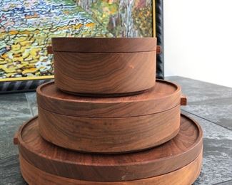 Set of signed teak boxes from the Thomas Moser Cabinetmakers workshop