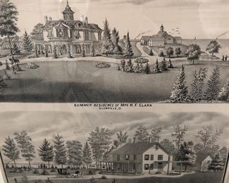 1874 Cuyahoga Co. Atlas engraving of Breezy Bluff 
