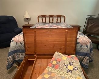 French Provincial Bed
Vintage Cedar Chest
Lovely Quilt!