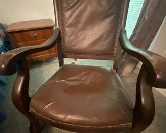 Wonderful Vintage Leather/Nail Head RockingChair!