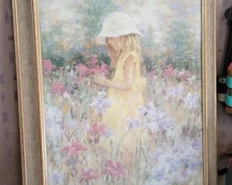 FRAMED OIL PAINTING "NATURE'S CHILD"