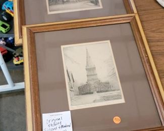 TWO ORIGINAL ETCHING DON SWANN PRINTS