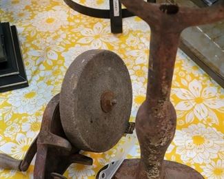 VINTAGE GRINDER AND SHOE STAND