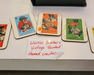 WARNER BROTHERS VINTAGE BASEBALL THEMED COASTERS