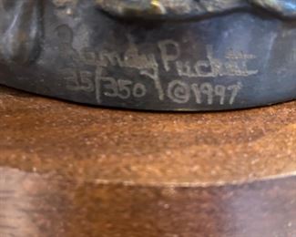 Randy Puckett Signature for “Beginnings”Bronze Whale Sculpture #35/350 Cast In 1998