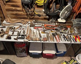 Tables full of tools